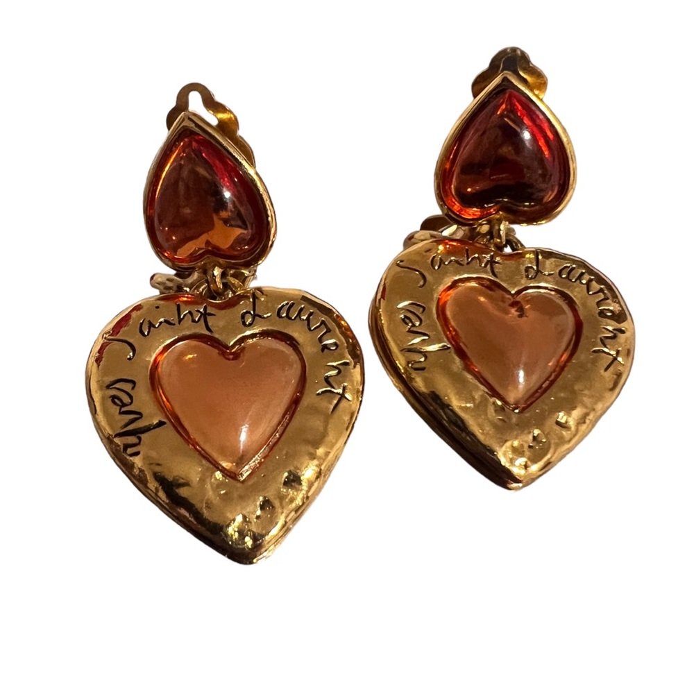 Yves Saint Laurent RARE Heart Earrings